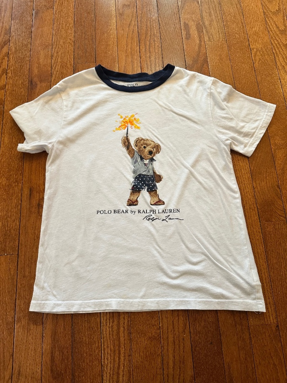 Polo Ralph Lauren Boys Polo Bear T-Shirt | Kids Short Sleeve Size M 10/12